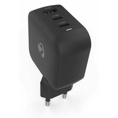 NEDIS síťová nabíječka/ 70 W/ PD 3.0/ rychlé nabíjení/ 1.5 / 2.25 / 2.5 / 3.0 / 3.5 A/ USB-A/ 2x USB-C/ černá