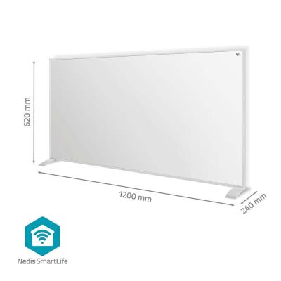 NEDIS Wi-Fi chytrý infračervený topný panel/ 700W/ 120 x 620 x 240 mm/ nastavení teploty/ termostat/ IP44/ DO/ bílý