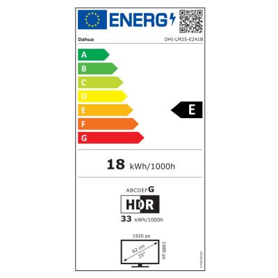 DAHUA 25" LED LM25-E241B/ herní/ IPS panel/ 1920x1080 (FHD)/ 1000:1/ 1ms/ 350 cd/m2/ HDMI/ DP/ VESA 100x100