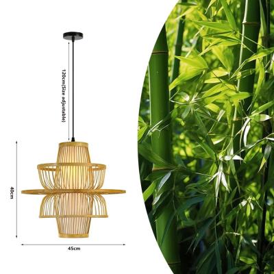 POŠKOZENÝ OBAL - IMMAX BOHO PINCHOS designové závěsné svítidlo, D45cm, E27, bambusové dřevo