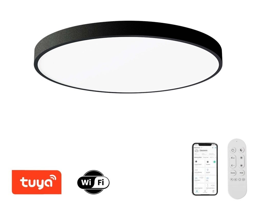 IMMAX NEO LITE SEMPLICI SMART stropní svítidlo, BEACON, 80cm, 96W, 6912lm, černé, Wi-Fi, TUYA