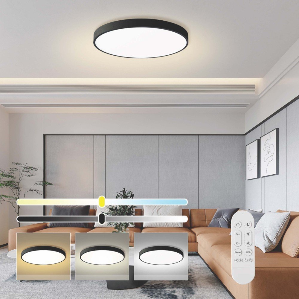 IMMAX NEO LITE SEMPLICI SMART stropní svítidlo, BEACON, 80cm, 96W, 6912lm, černé, Wi-Fi, TUYA