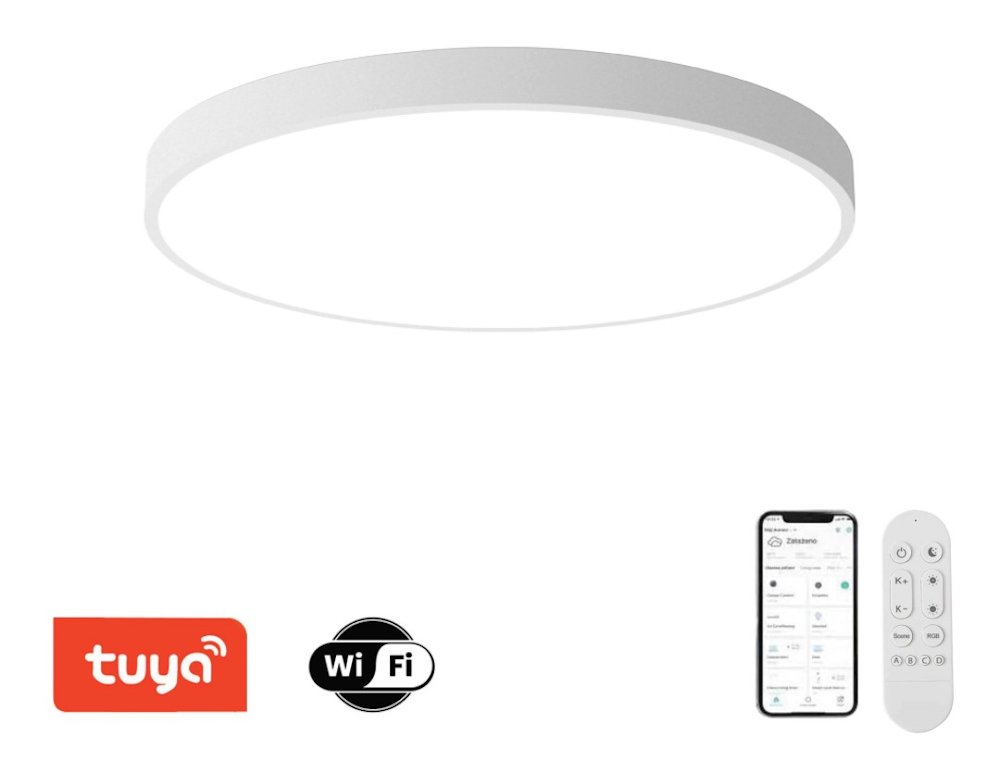 IMMAX NEO LITE SEMPLICI SMART stropní svítidlo, BEACON, 80cm, 96W, 6912lm, bílé, Wi-Fi, TUYA