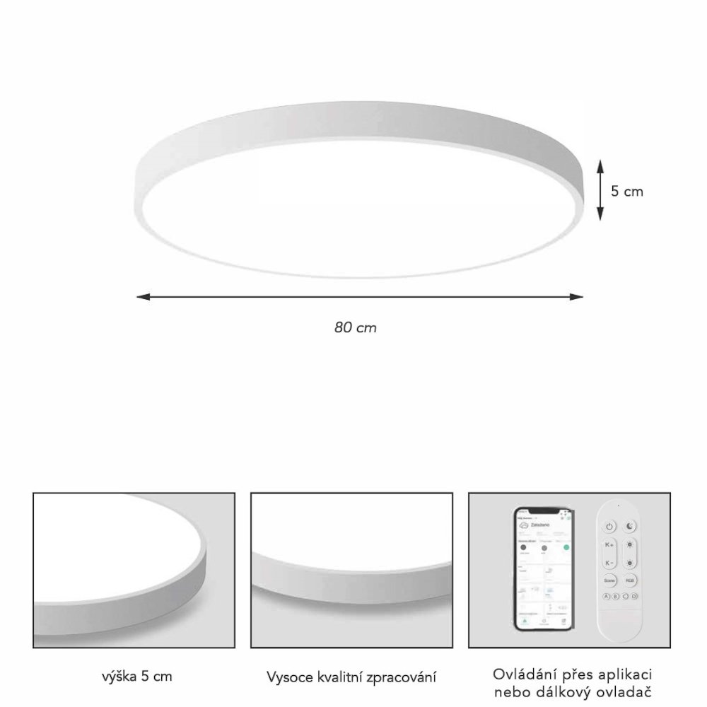 IMMAX NEO LITE SEMPLICI SMART stropní svítidlo, BEACON, 80cm, 96W, 6912lm, bílé, Wi-Fi, TUYA