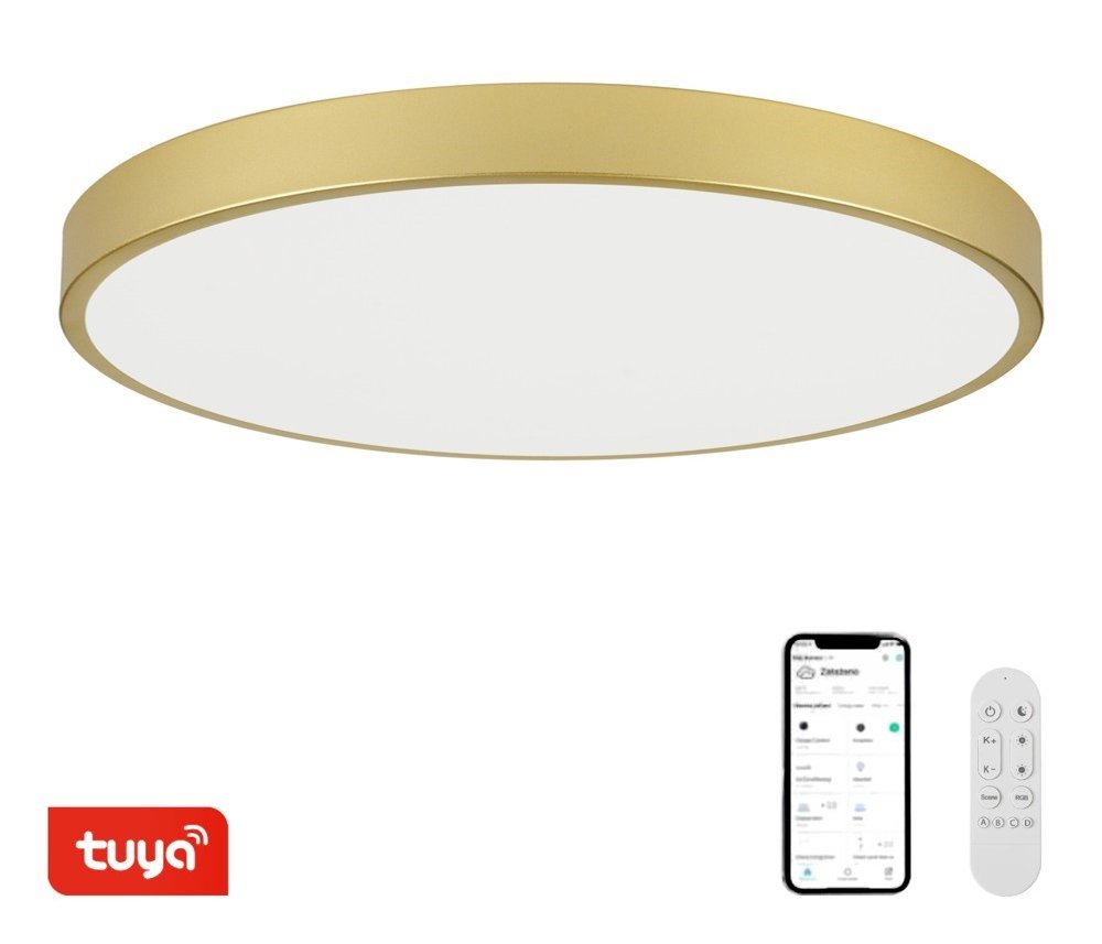 IMMAX NEO LITE SEMPLICI SMART stropní svítidlo, BEACON, 100cm, 128W, 9088lm, zlaté, Wi-Fi, TUYA