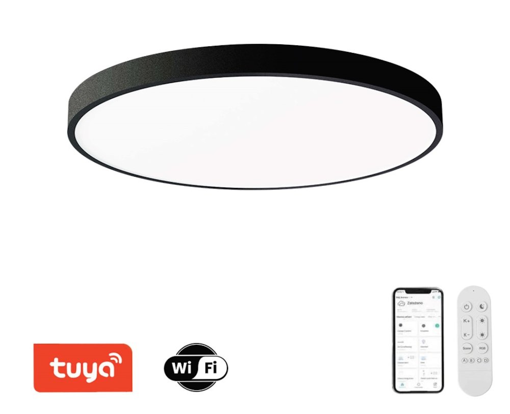 IMMAX NEO LITE SEMPLICI SMART stropní svítidlo, BEACON, 100cm, 128W, 9088lm, černé, Wi-Fi, TUYA