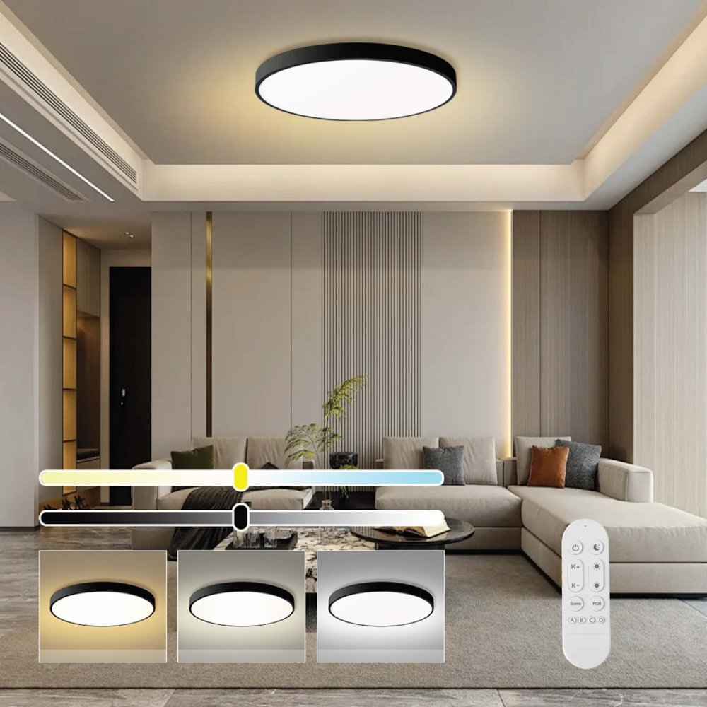 IMMAX NEO LITE SEMPLICI SMART stropní svítidlo, BEACON, 100cm, 128W, 9088lm, černé, Wi-Fi, TUYA