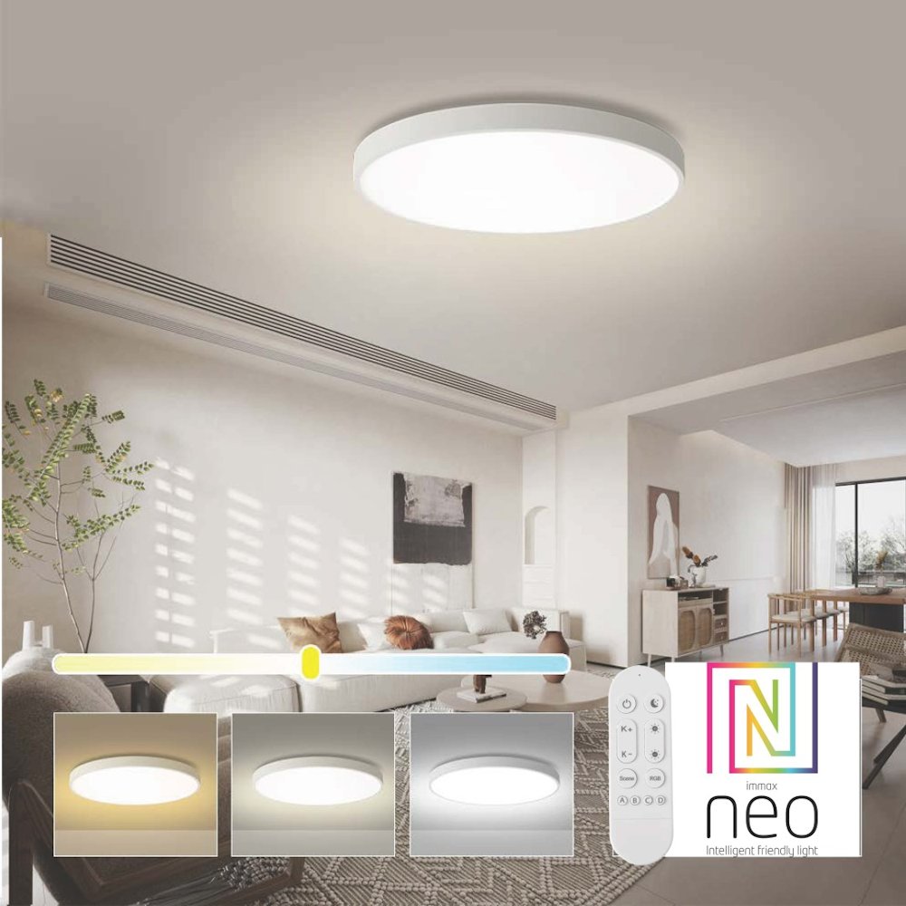 IMMAX NEO LITE SEMPLICI SMART stropní svítidlo, BEACON, 100cm, 128W, 9088lm, bílé, Wi-Fi, TUYA