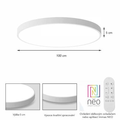 IMMAX NEO LITE SEMPLICI SMART stropní svítidlo, BEACON, 100cm, 128W, 9088lm, bílé, Wi-Fi, TUYA