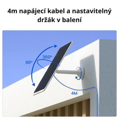 Reolink Solar Panel 3 pro bateriové Reolink kamery, 12W, USB-C, bílý