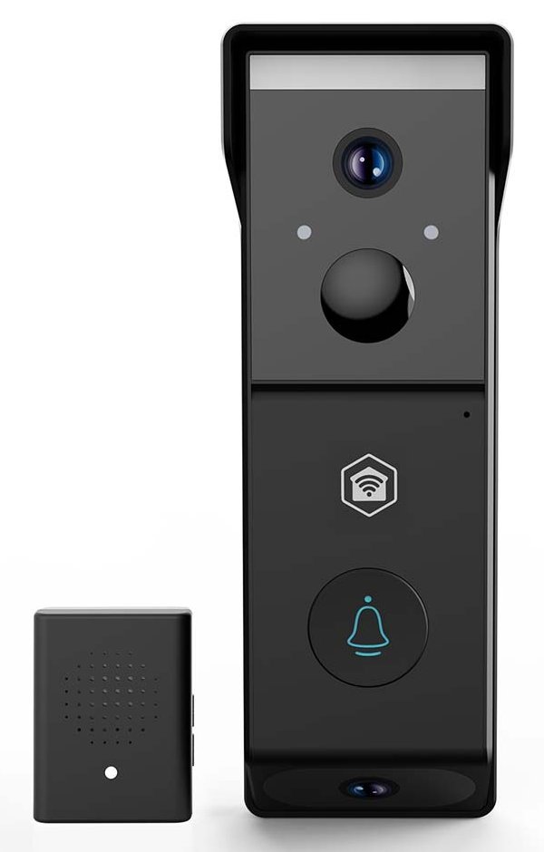 NEDIS Wi-Fi chytrý dveřní videotelefon/ 2x 1920x1080/ 4Mpix/ napájení z baterie/ IP54/ snímač pohybu/ noční vidění/ čern