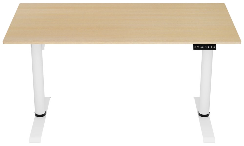 AROZZI herní stůl ARENA NORDICO Light Birch/ motorizovaný/ barva deska bříza, nohy bílé/ šíře 140cm/ výška 71-115 cm