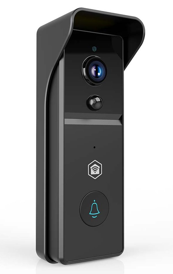 NEDIS Wi-Fi chytrý dveřní videotelefon/ 2304x1296 / 3Mpix/ napájení z baterie/ IP44/ snímač pohybu/ noční vidění/ černý