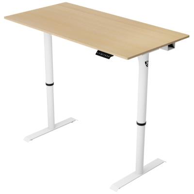 AROZZI herní stůl ARENA NORDICO Light Birch/ motorizovaný/ barva deska bříza, nohy bílé/ šíře 140cm/ výška 71-115 cm