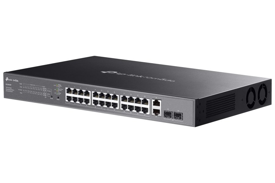 TP-Link ES228GMP, Omada 28-Port Gigabit Easy Managed Switch, 2x GLAN, 24x GLAN PoE+, 2x SFP, 384W PoE budget, 1U