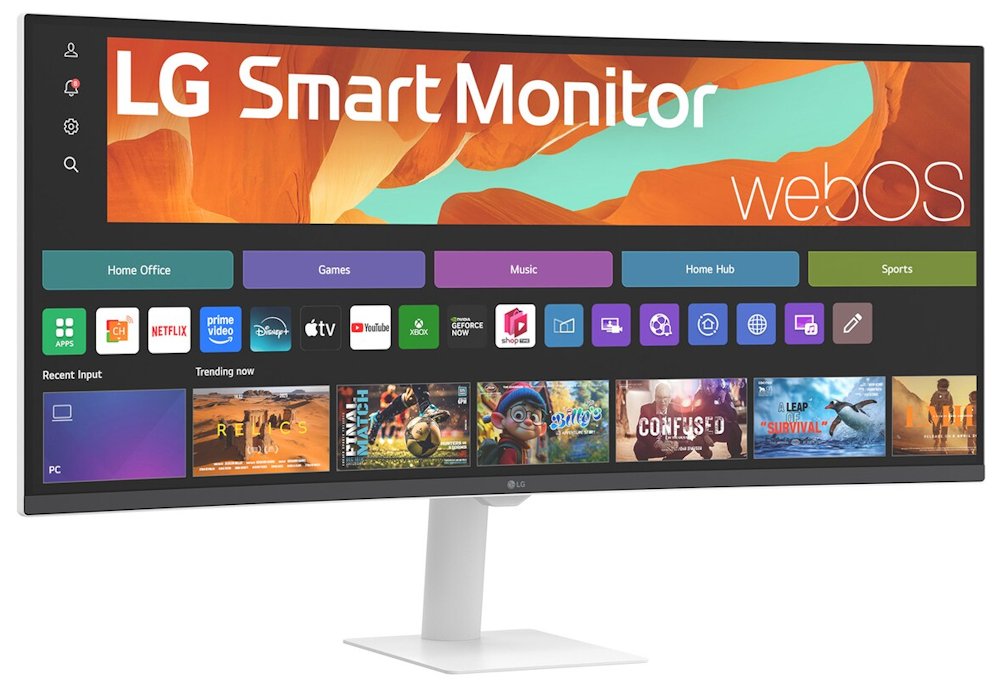 LG monitor 34U601SA-W zakřivený VA 34"/3440x1440/100Hz/300cdm/5ms/1500:1/HDMI/USB/LAN/repro
