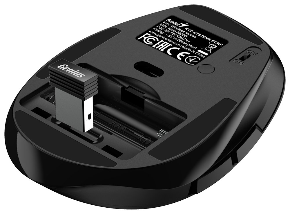 GENIUS Ergo 8230S/ 1600 dpi/ bezdrátová/ tichá/ Copilot/ 6tlačítková/ černá