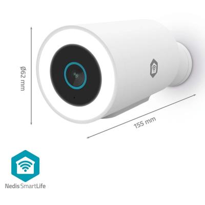 NEDIS IP kamera/ venkovní/ IP65/ Wi-Fi/ Reflektor/ 3Mpix/ 1296p/ Onvif/ detekce pohybu/ noční vidění 10m/ bílá