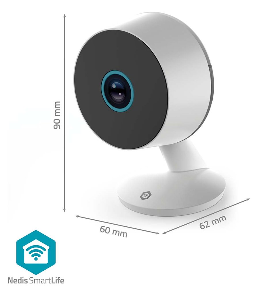NEDIS IP kamera/ vnitřní/ Wi-Fi/ 3Mpix/ 1296p/ Onvif/ detekce pohybu/ noční vidění 10m/ bílá