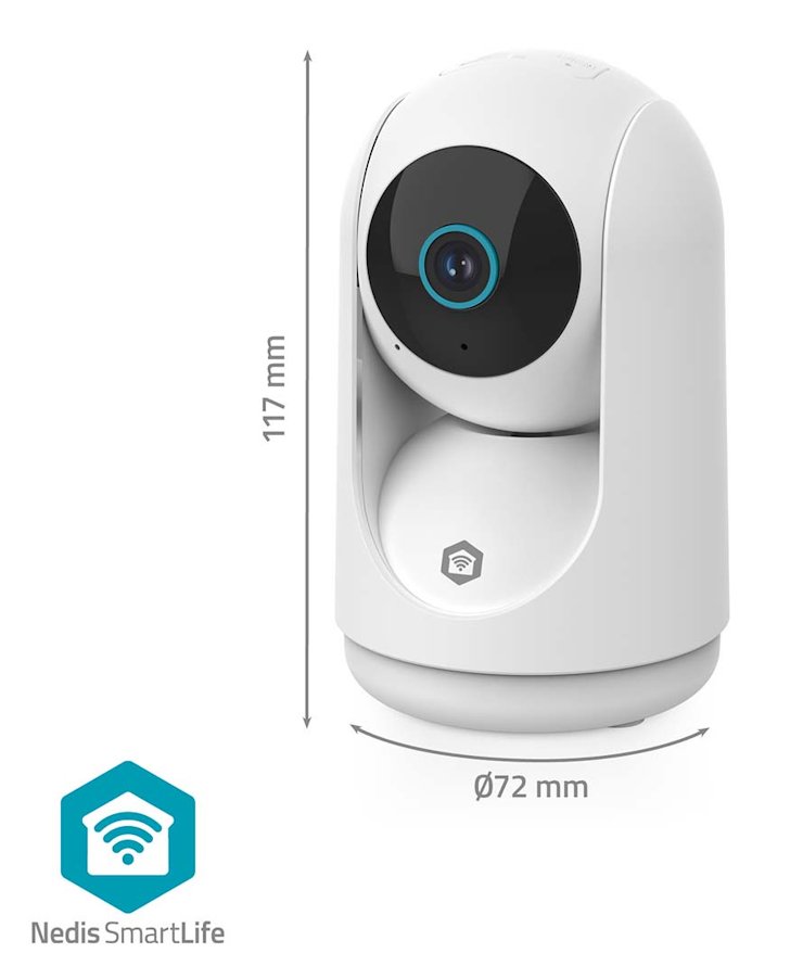 NEDIS IP kamera/ vnitřní/ Wi-Fi/ 3Mpix/ 1296p/ náklon/ Onvif/ detekce pohybu/ noční vidění 10m/ bílá