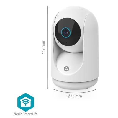 NEDIS IP kamera/ vnitřní/ Wi-Fi/ 3Mpix/ 1296p/ náklon/ Onvif/ detekce pohybu/ noční vidění 10m/ bílá