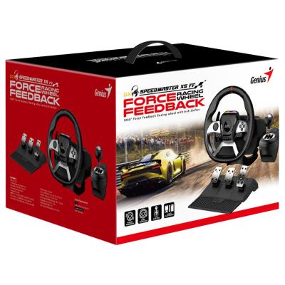 GENIUS GX Gaming volant SpeedMaster X5 FF/drátový/ USB-C/1080° rotační a vibrační/pedály/řadící páka/ PC,PS4,XBOX One