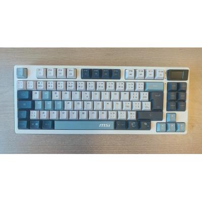 POŠKOZENÝ OBAL - MSI herní klávesnice FORGE GK600 TKL Sky/ bezdrátová 2,4GHz+BT/ mechanická/ RGB/ USB-C/ display/ CZ+SK layout