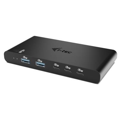 i-tec KVM dokovací stanice pro dva hositele, 4K HDMI, 3x USB-C, 2x USB-A, Power Delivery 2x 100W
