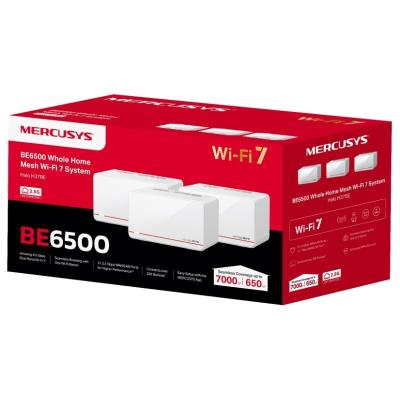 TP-Link Mercusys Halo H37BE(3-pack) WiFi systém, WiFi 7, BE6500, 2x 2,5GWAN/LAN, 1x GWAN/GLAN, 3ks v balení