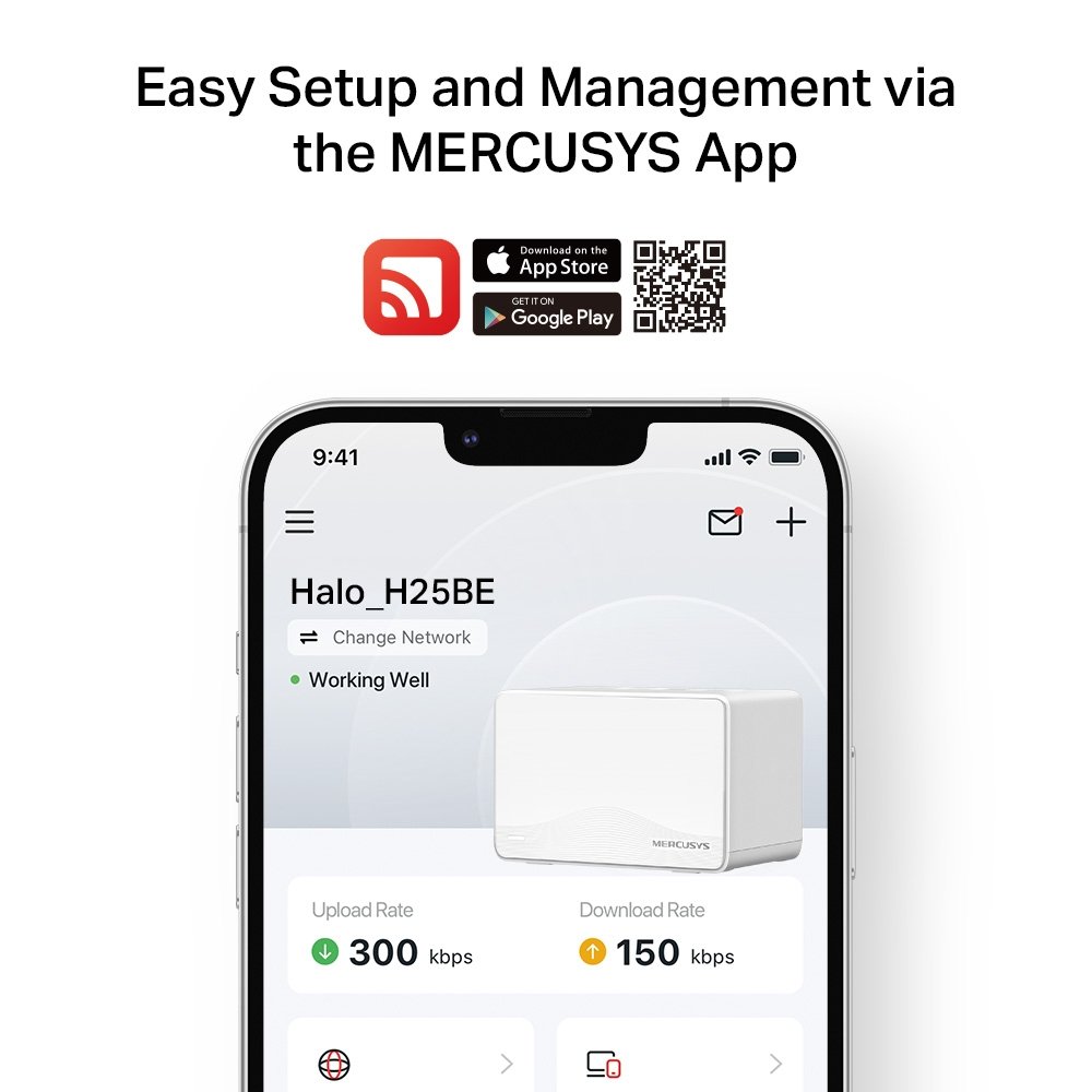TP-Link Mercusys Halo H25BE(3-pack) WiFi systém, WiFi 7, BE3600, 3x GWAN/GLAN, 3ks v balení