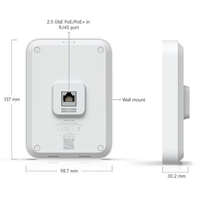 POŠKOZENÝ OBAL - Ubiquiti UniFi 7 In-Wall - Wi-Fi 7 AP, 2.4/5GHz, až 5 Gbps, 3x 2.5GbE, PoE/PoE+ - Výprodej