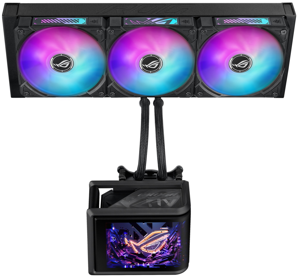 ASUS ROG Ryuo IV SLC 360 ARGB / vodní chlazení / 3x 120mm fan / AM4+AM5 / 1700,1851 / RGB podsvícení / LCD Displej
