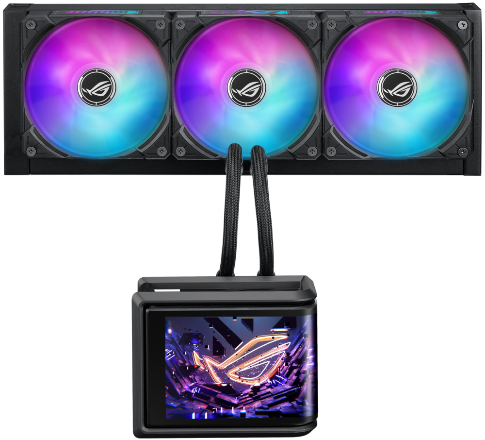 ASUS ROG Ryuo IV SLC 360 ARGB / vodní chlazení / 3x 120mm fan / AM4+AM5 / 1700,1851 / RGB podsvícení / LCD Displej