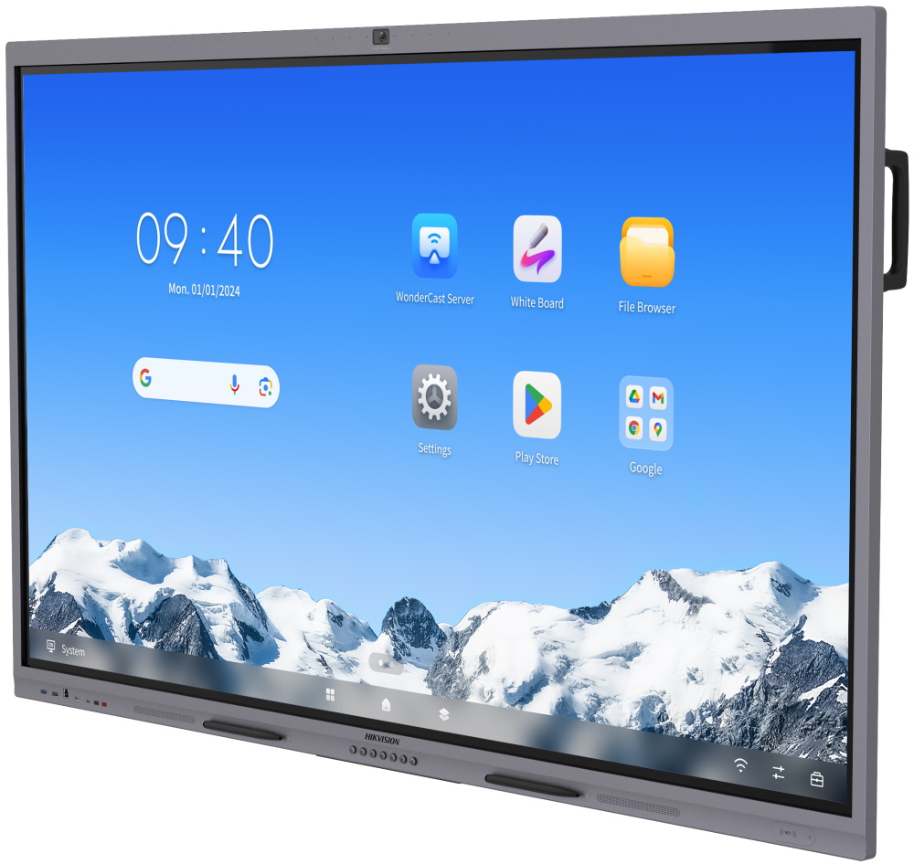 HIKVISION interaktivní dotykový panel 65", 4K, Android 14, 8GB,128G,480nit,50 points, USB, HDMI, Wifi ,BT, kamera, EDLA