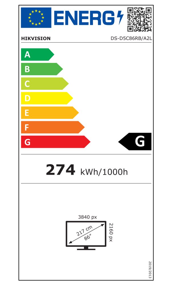 HIKVISION interaktivní dotykový panel 86", 4K, Android 14, 8GB,128G,480nit,50 points, USB, HDMI, Wifi ,BT EDLA