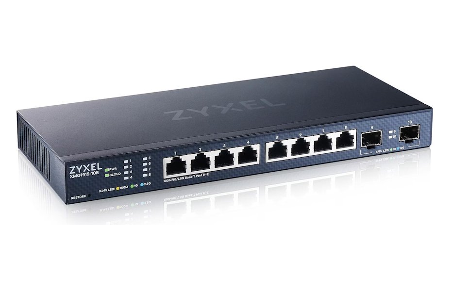 Zyxel XMG1915-10E, 8-port 2.5GbE, 2 SFP+ Smart Switch, hybrid mode, standalone or NebulaFlex Cloud