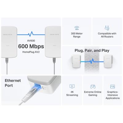 Mercusys MP300 KIT AV600 Powerline Starter KIT, 1x LAN, 2ks v balení