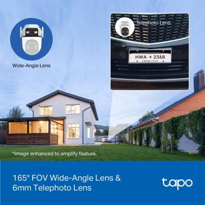 TP-Link Tapo C545D otočná venkovní WiFi Kamera, 2x 3MPx, 2304 × 1296, 1x LAN, audio, SD, IP66