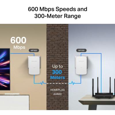 Mercusys MP300 KIT AV600 Powerline Starter KIT, 1x LAN, 2ks v balení