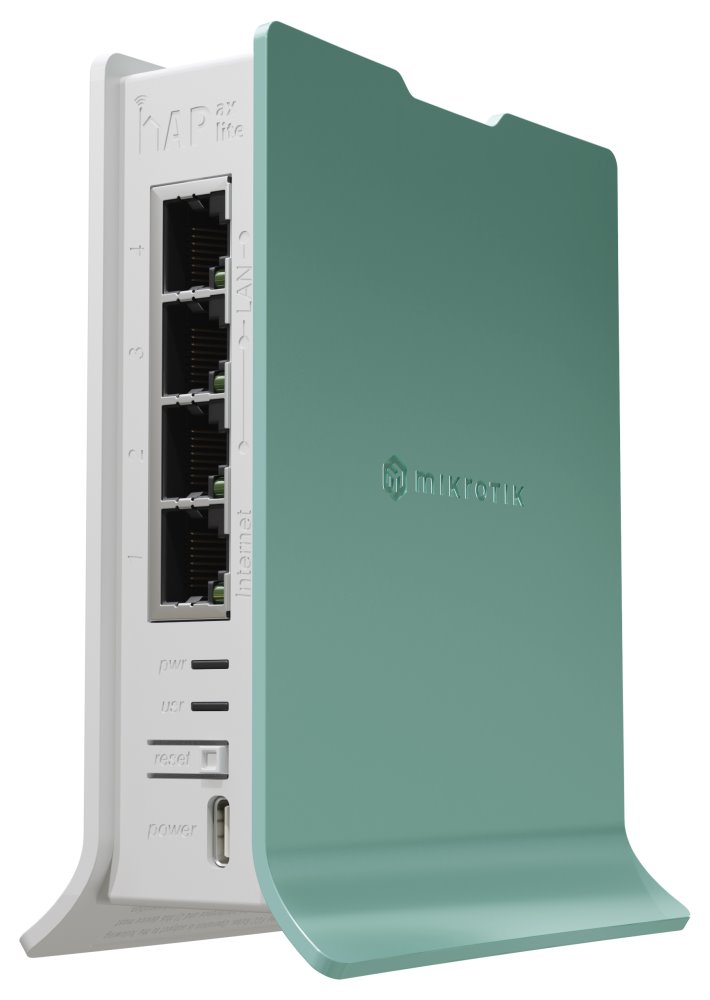 ROZBALENÉ - MikroTik hAP ax lite, 4x GbE, 2x 800 MHz, 2.4 GHz Wi-Fi 6, PSU, L4