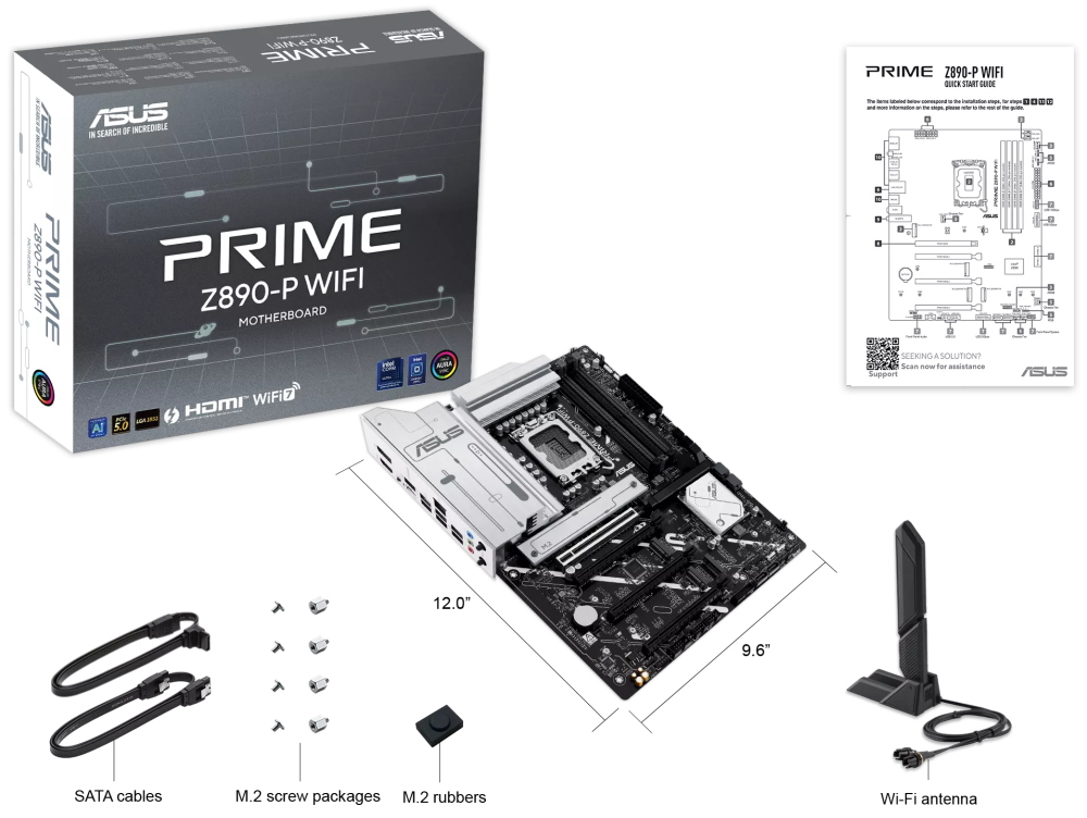 ASUS PRIME Z890-P WIFI / Z890 / LGA1851 / 4x DDR5 / M.2 / DP / HDMI / Wi-Fi / ATX