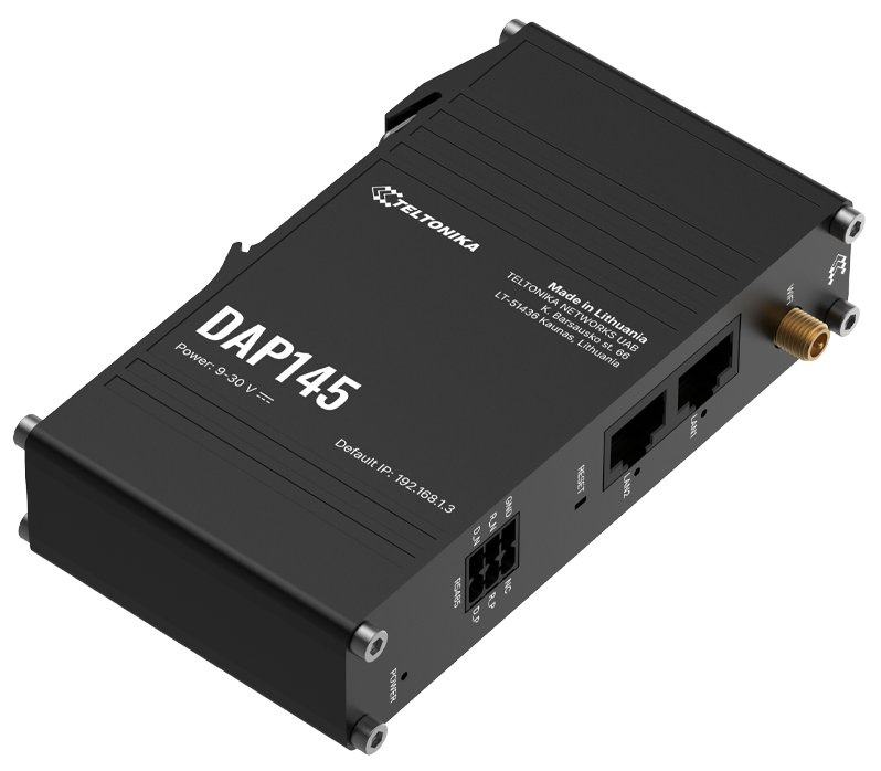 Teltonika DAP145 průmyslový bezdrátový Acces point, WiFi 4, Mesh (802.11s), serial RS485, 2x  LAN 10/100,