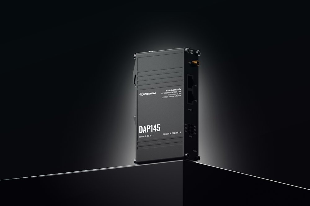 Teltonika DAP145 průmyslový bezdrátový Acces point, WiFi 4, Mesh (802.11s), serial RS485, 2x  LAN 10/100,