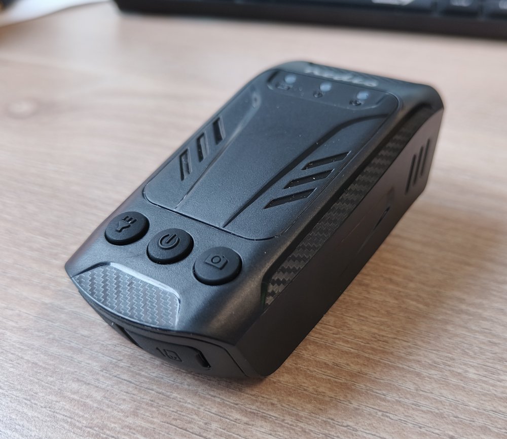 NEDIS multifunkční cyklistická kamera 3v1/ Full HD/ 2Mpix/ LED světlomet/ klakson/ USB-C/ slot micro SD/ černá