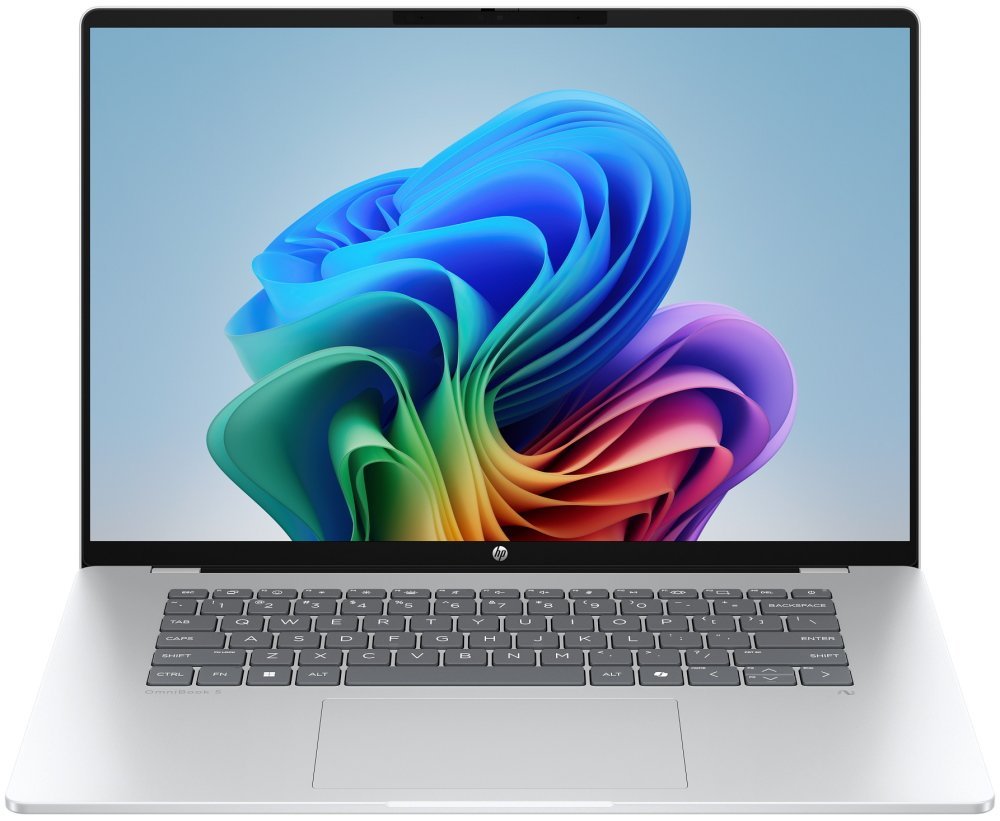 HP OmniBook 5 AI 16-bf0002nc/ SD-X1P-42-100/ 32GB DDR5/ 1TB SSD/ Qualcomm Adreno/ 16"WUXGA,OLED,touch/ W11H/ stříbrný