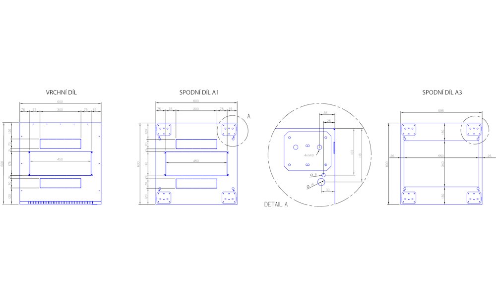 Triton 19" rozvaděč stojanový 42U/600x1000, typ RT, RAL7035, šedá