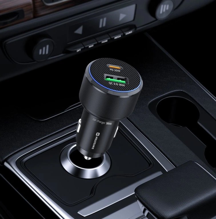 Swissten  Cl Adaptér Usb-C Pd + Usb-A, 38W Černý