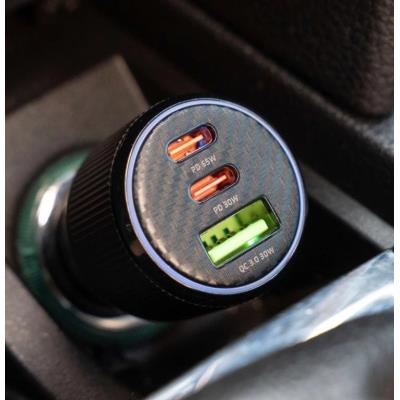 Swissten  Cl Adaptér 2X Usb-C Pd + Usb-A, 95W Černý + Kabel Usb-C / Usb-C, 1 M