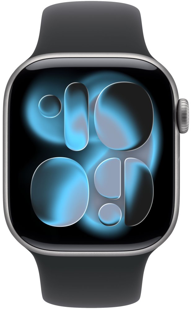 Apple Watch Series 11 42mm Vesmírně šedý hliník s černým sportovním řemínkem - S/M