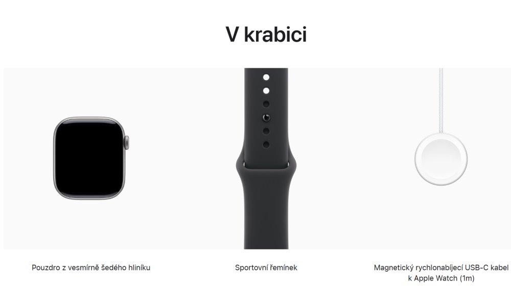 Apple Watch Series 11 42mm Vesmírně šedý hliník s černým sportovním řemínkem - S/M